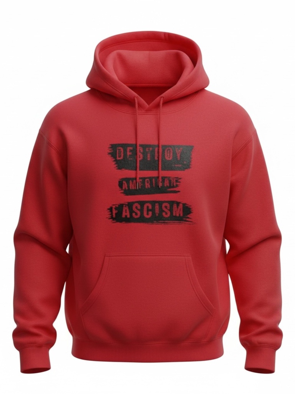 Graphic Red Hoodie Sweatshirt with Black Print